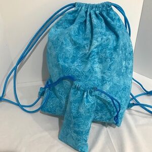 100% Quilting Cotton Dragonfly Drawstring Backpack